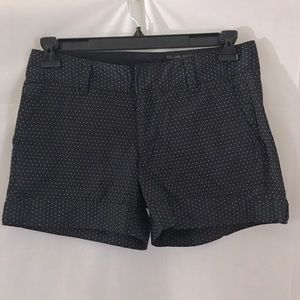 Club Monaco mid rise shorts black and white polka dot